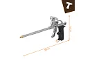 Montážní kovová pistole na pěnu s nastavitelným průtokem
