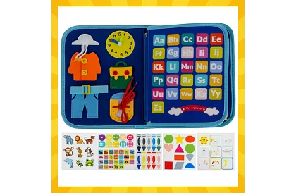 Vzdělávací senzorická kniha Montessori - modrá