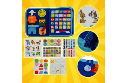 Vzdělávací senzorická kniha Montessori - modrá