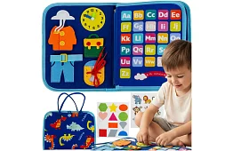 Vzdělávací senzorická kniha Montessori - modrá