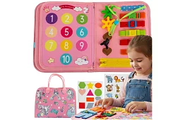 Vzdělávací senzorická kniha Montessori - růžová