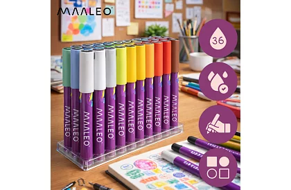 Akrylové dekorativní fixy – sada 36 barev