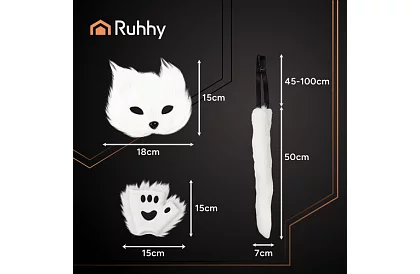 Karnevalový kostým kočky 4 v 1 – bílá