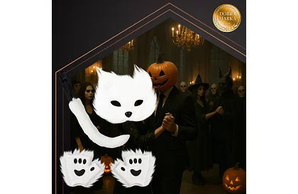 Karnevalový kostým kočky 4 v 1 – bílá