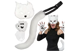 Karnevalový kostým kočky 4 v 1 – bílá