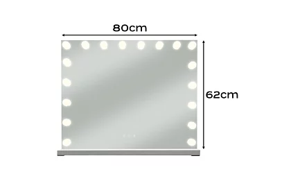 Kosmetické zrcadlo s LED osvětlením 80 × 62 cm