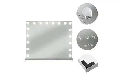 Kosmetické zrcadlo s LED osvětlením 80 × 62 cm