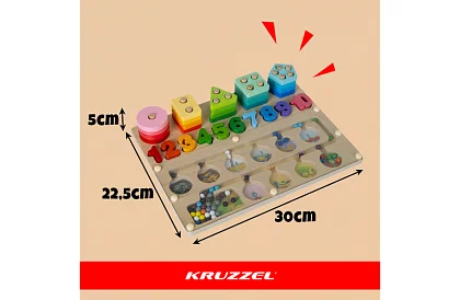 Vzdělávací třídič tvarů a čísel Montessori 3v1