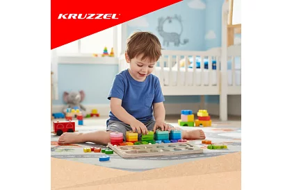 Vzdělávací třídič tvarů a čísel Montessori 3v1