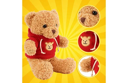 Medvídek s mikinou 30 cm – plyšová hračka pro děti 0+