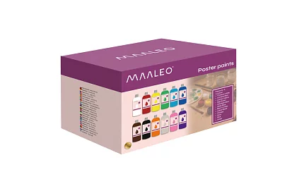 Plakátové barvy 12 x 1000 ml – 12 odstínů