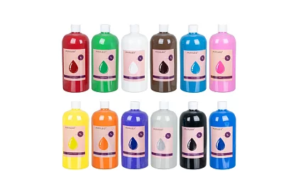 Plakátové barvy 12 x 1000 ml – 12 odstínů