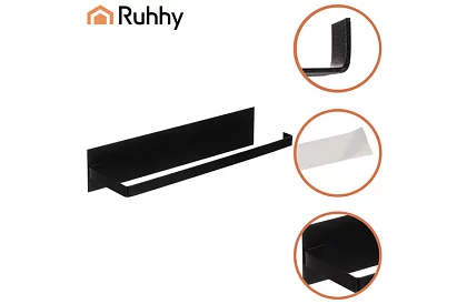 Nástěnný držák na papírové utěrky 25 cm – černý