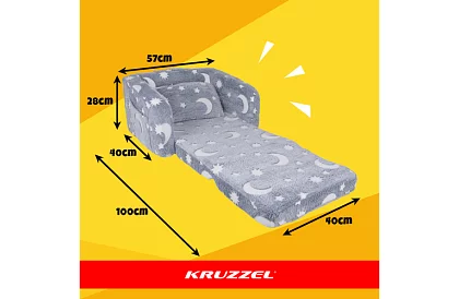 Dětská rozkládací sedačka - plyšové svítící křeslo