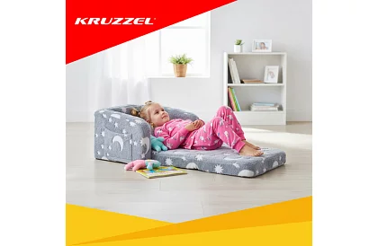 Dětská rozkládací sedačka - plyšové svítící křeslo