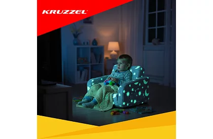 Dětská rozkládací sedačka - plyšové svítící křeslo