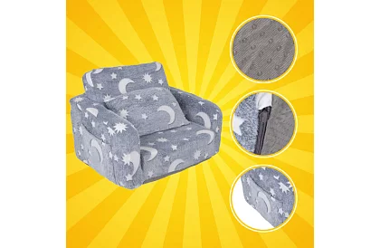 Dětská rozkládací sedačka - plyšové svítící křeslo