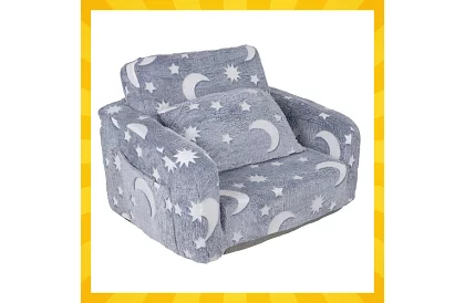 Dětská rozkládací sedačka - plyšové svítící křeslo