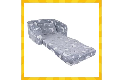 Dětská rozkládací sedačka - plyšové svítící křeslo