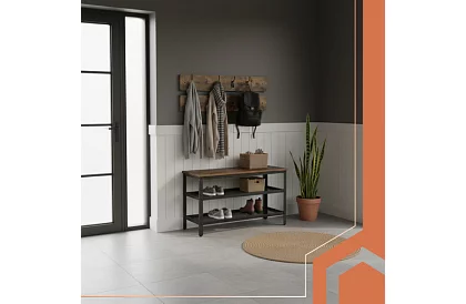 Předsínová stěna - botník + 2 police s věšáky