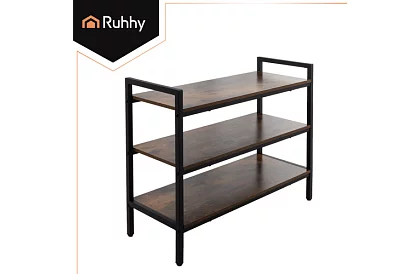 Botník s dřevěnými policemi 58,5 × 79 × 30 cm