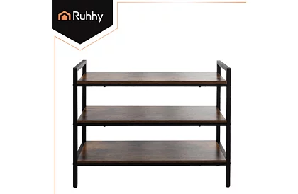 Botník s dřevěnými policemi 58,5 × 79 × 30 cm