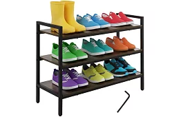 Botník s dřevěnými policemi 58,5 × 79 × 30 cm