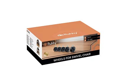 Náhradní gumová kolečka pro kancelářské židle – 5 ks černá