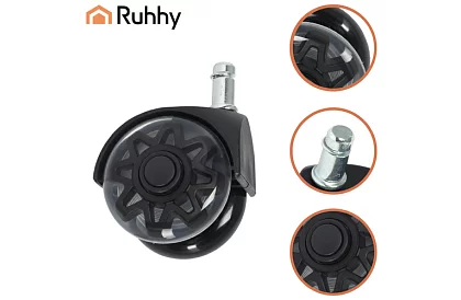 Náhradní gumová kolečka pro kancelářské židle – 5 ks černá