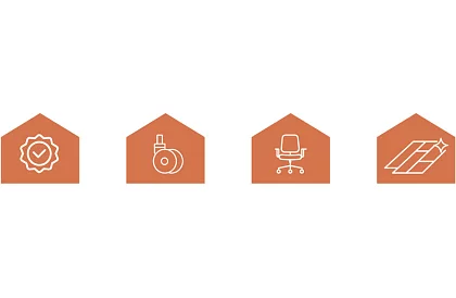 Náhradní gumová kolečka pro kancelářské židle – 5 ks černá