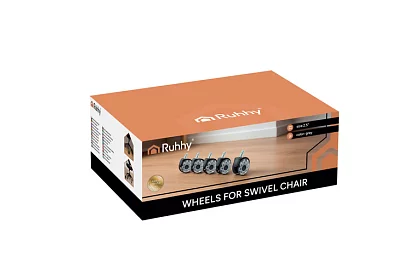 Náhradní gumová kolečka pro kancelářské židle – 5 ks šedá