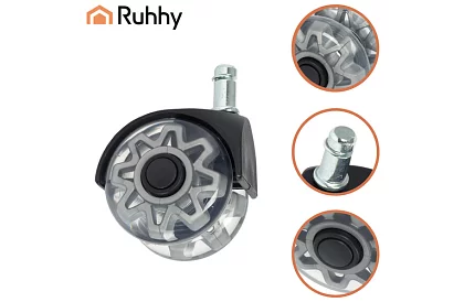 Náhradní gumová kolečka pro kancelářské židle – 5 ks šedá