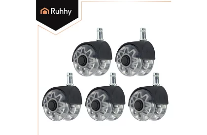 Náhradní gumová kolečka pro kancelářské židle – 5 ks šedá