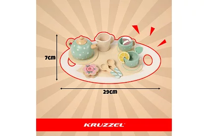 Dřevěná čajová souprava – zelená