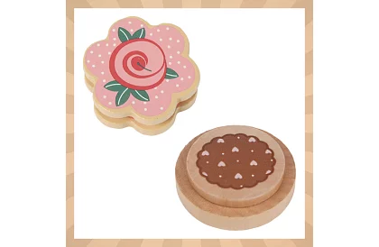 Velká dřevěná zelená čajová souprava + stojan na dorty