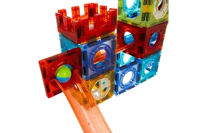 Vzdělávací magnetická 3D stavebnice – kuličková dráha 110 dílů