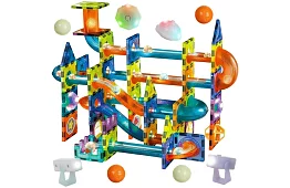 Vzdělávací magnetická 3D stavebnice – kuličková dráha 110 dílů