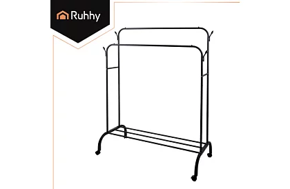 Dvojitý věšák na oblečení na kolečkách