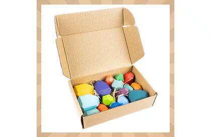 Dřevěné kostky – sada 16 kusů odolných kostek pro děti