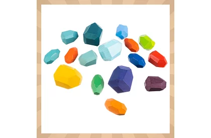 Dřevěné kostky – sada 16 kusů odolných kostek pro děti