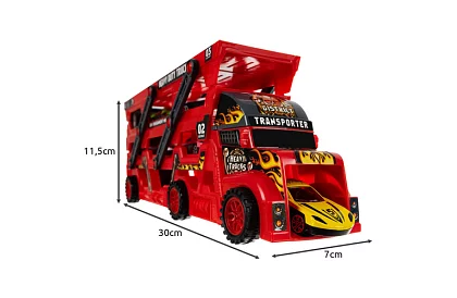 Kamion s vlekem pro přepravu vozidel + 6 aut