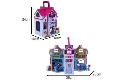 Skládací domeček pro panenky s nábytkem