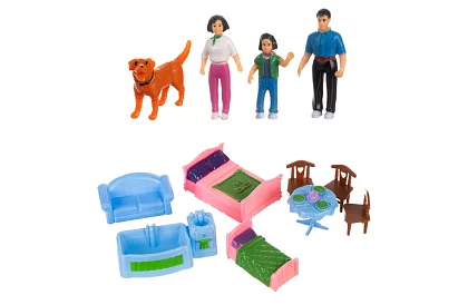 Skládací domeček pro panenky s nábytkem