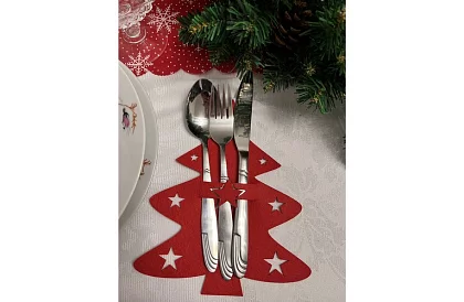 Vánoční kapsa na příbor – prostírání 12 ks