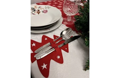 Vánoční kapsa na příbor – prostírání 12 ks