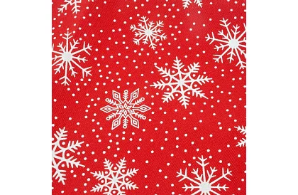 Dlouhý vánoční červený běhoun s vločkami – 150 x 35 cm