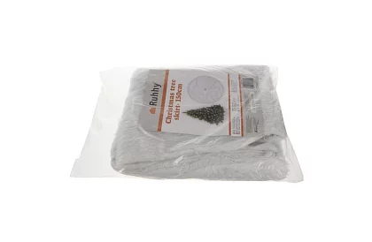 Podložka pod vánoční stromek – 150 cm, bílá kožešina