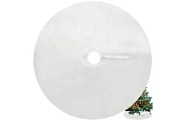 Podložka pod vánoční stromek – 120 cm, bílá kožešina