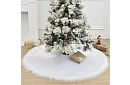 Podložka pod vánoční stromek – 120 cm, bílá kožešina