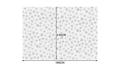 Ubrus se sněhovými vločkami 180 x 140 cm – bílostříbrný